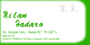 milan hadaro business card